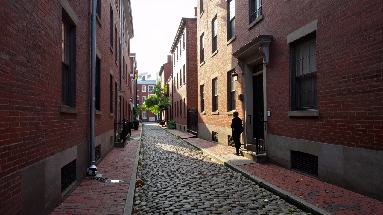 Street Scene just after sunrise in Boston in in Boston, Massachusetts, United States