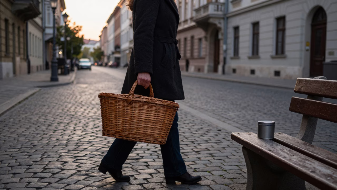 Street Scene just after sunrise in Budapest in in Budapest, Hungary