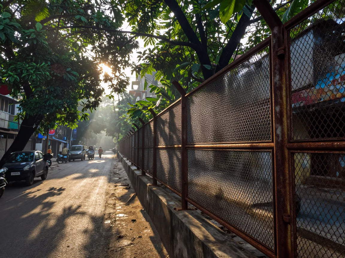 Street Scene just after sunrise in Kolkata in in Kolkata, India