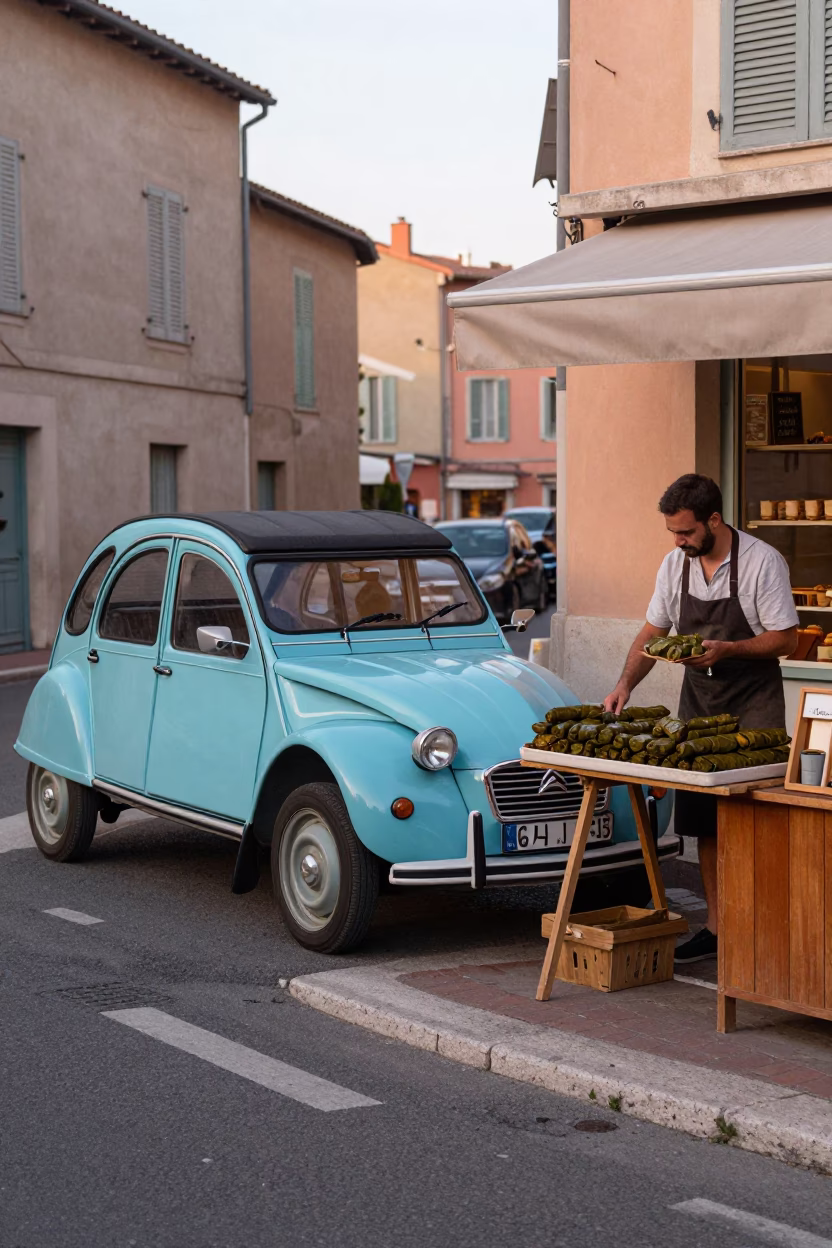 Street Scene just after sunrise in Nice in in Nice, France