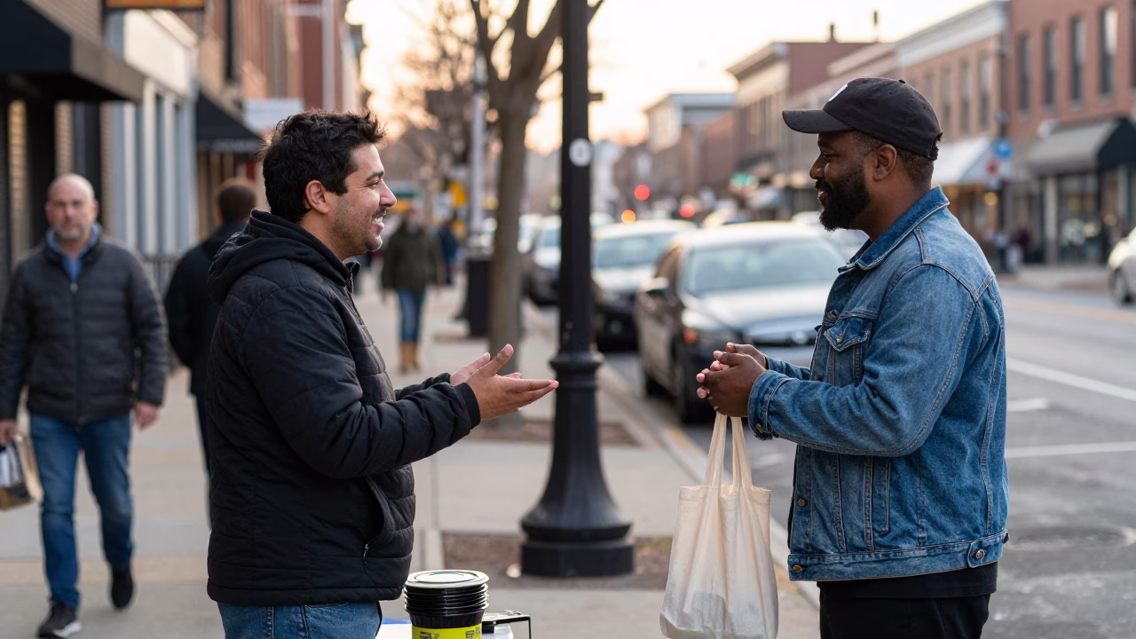 Street Scene just after sunrise in Philadelphia in in Philadelphia, Pennsylvania, United States