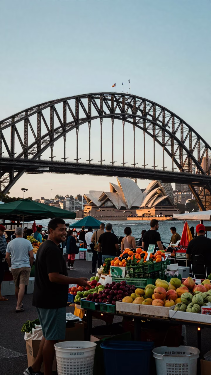 Street Scene just after sunrise in Sydney in in Sydney, New South Wales, Australia