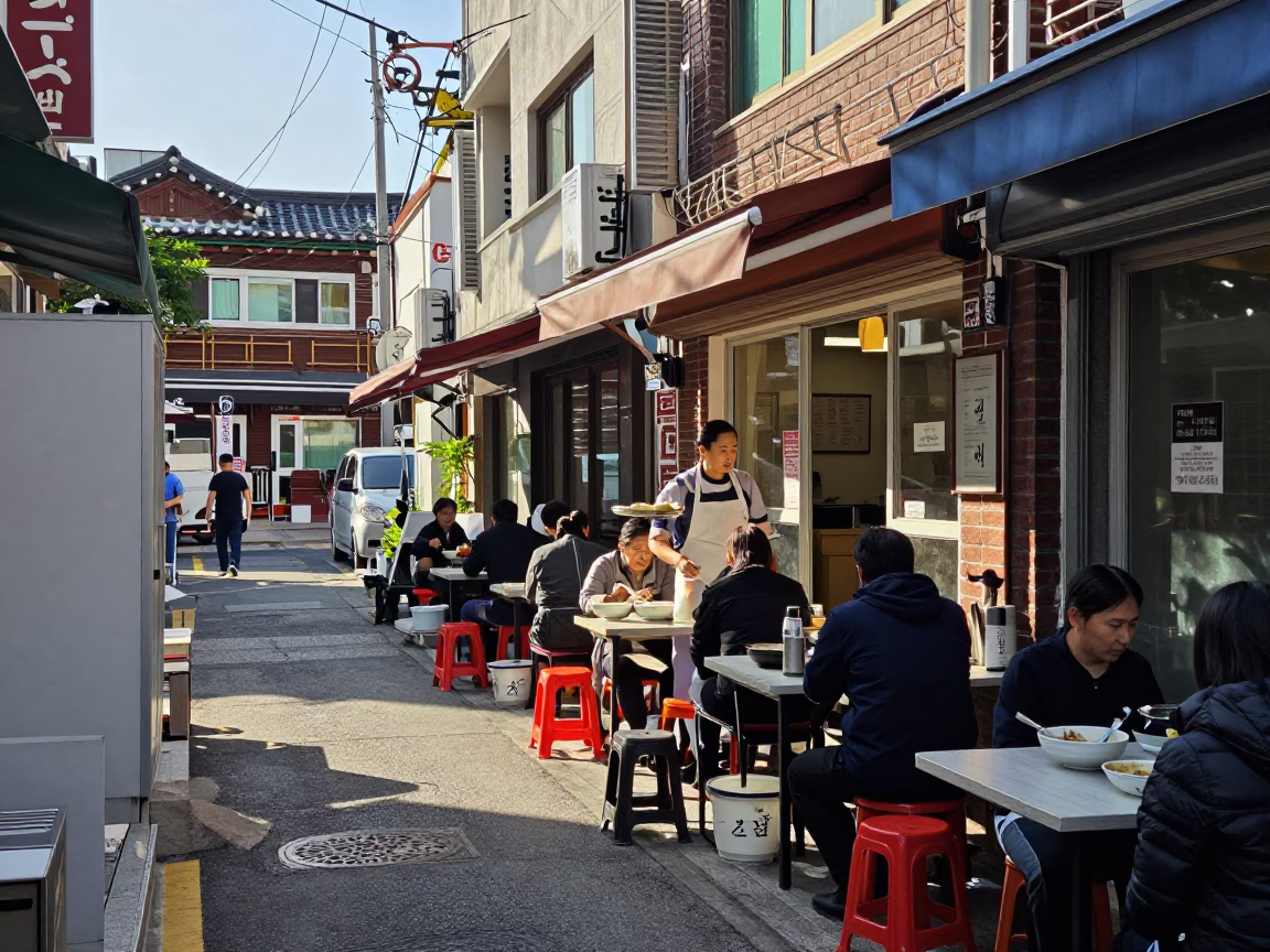 Street-side Eatery in Seoul in in Seoul, South Korea