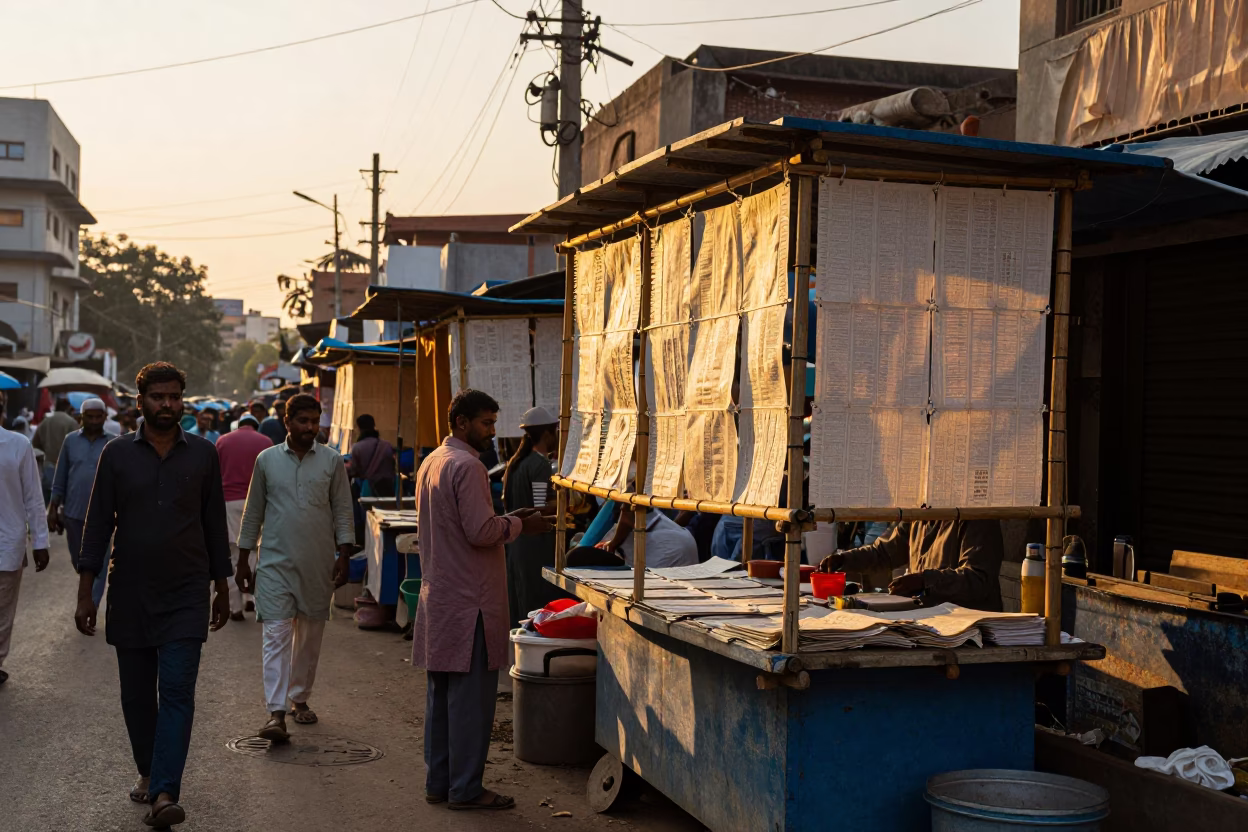 Street Stall at Sunset Light in Delhi in in Delhi, India