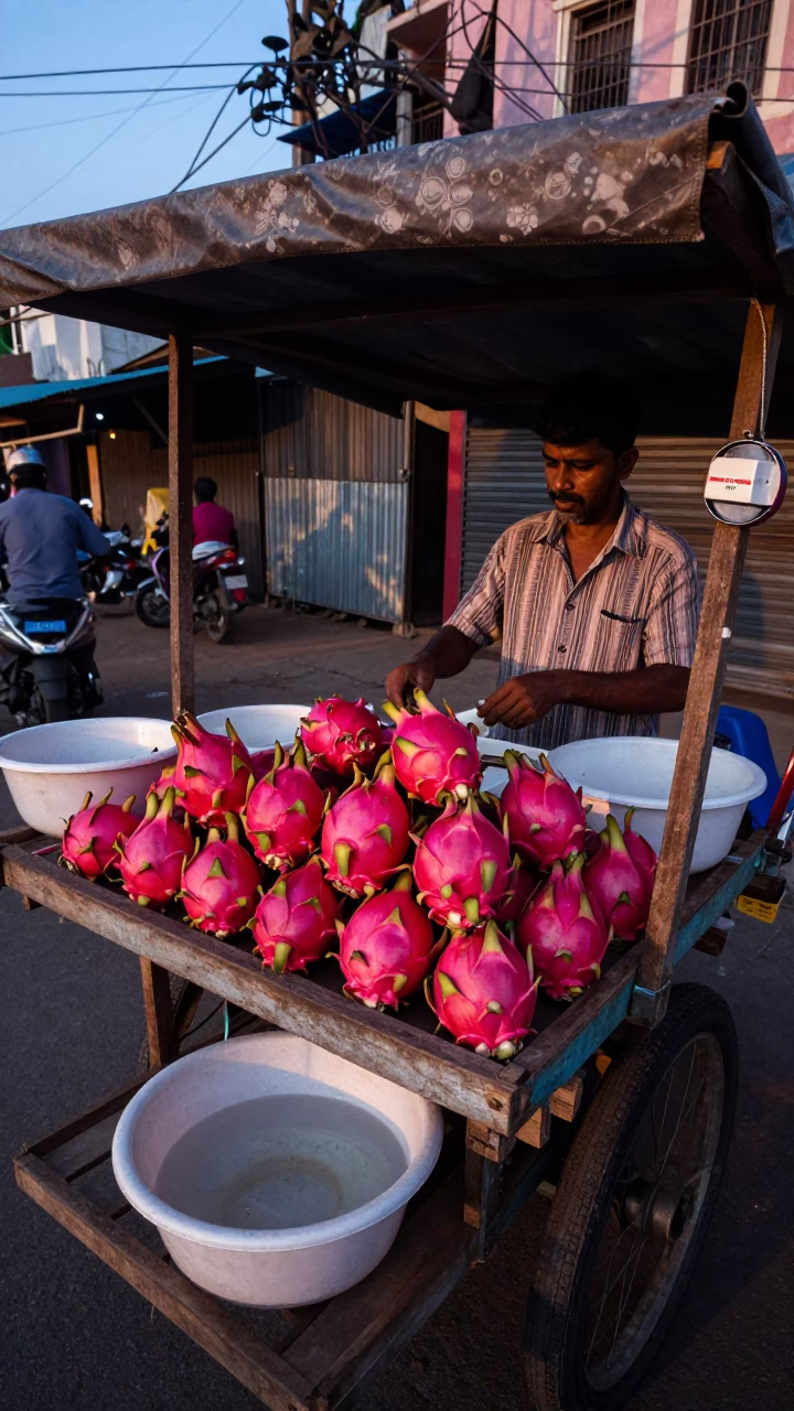 Street Stall at The Early Evening Light in Chennai in in Chennai, India