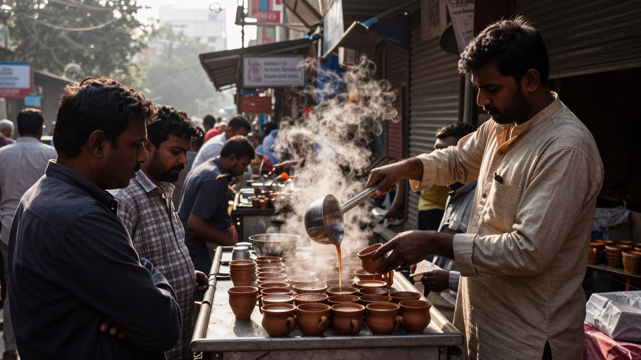 Street Stall in Delhi at The Early Afternoon Light in in Delhi, India