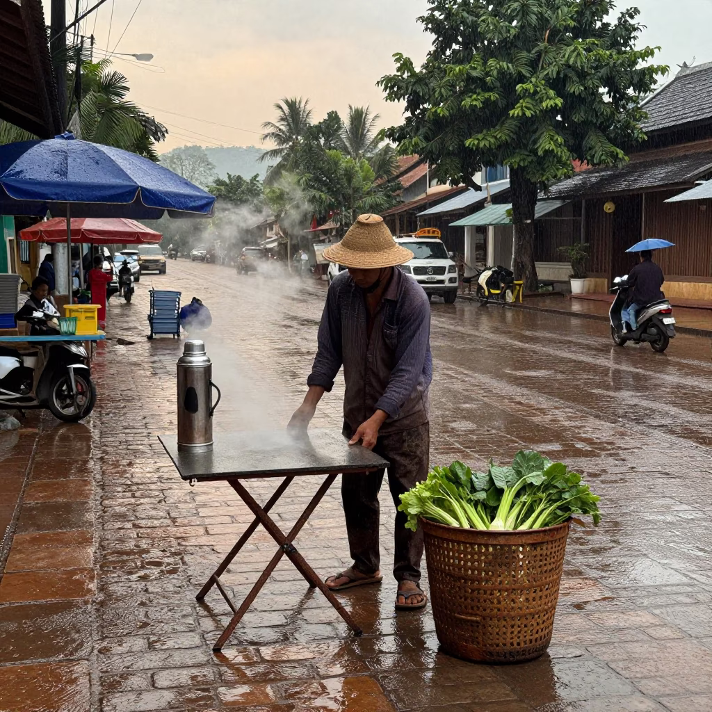 Street Stall in Luang Prabang in in Luang Prabang, Laos