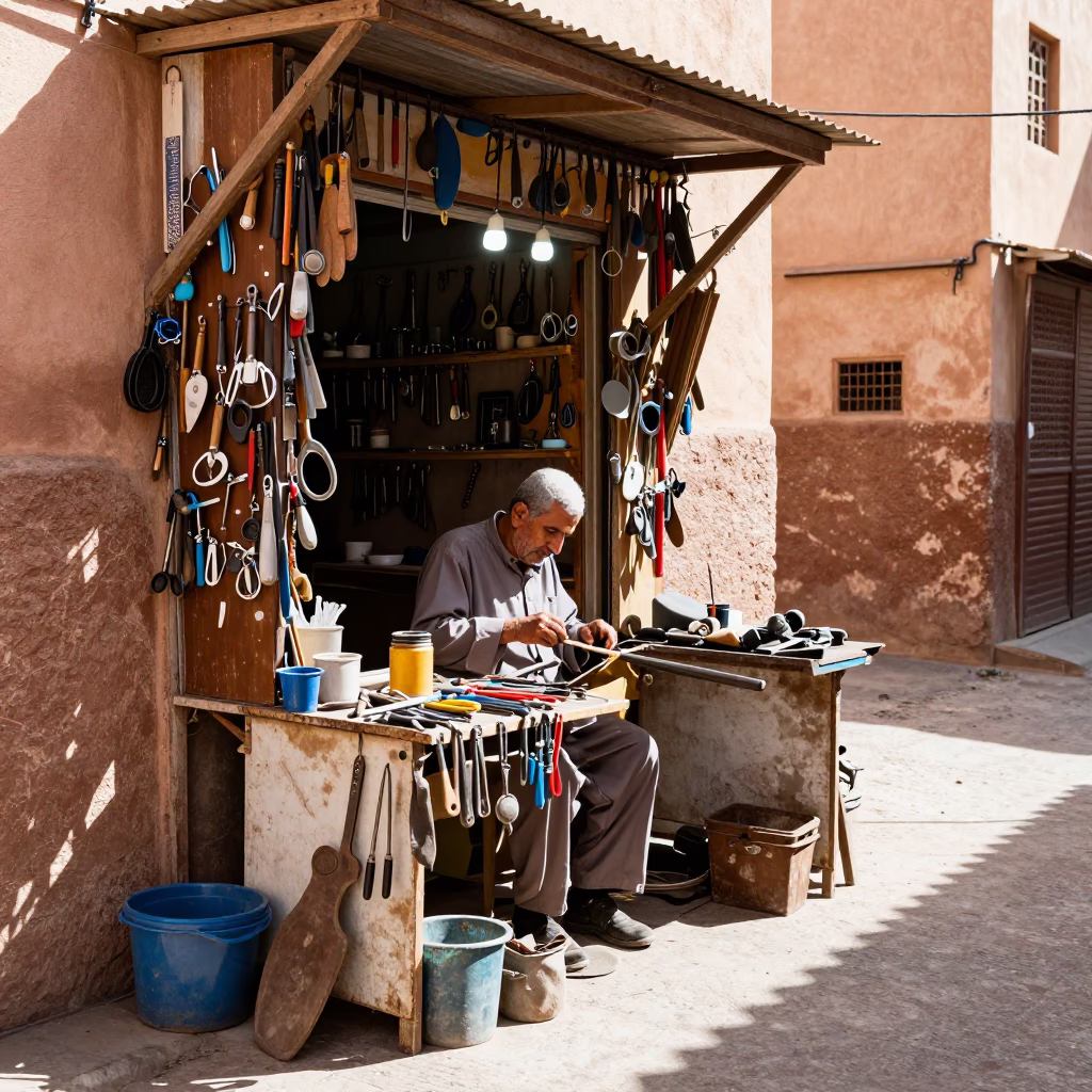 Street Stall in Marrakech in in Marrakech, Morocco