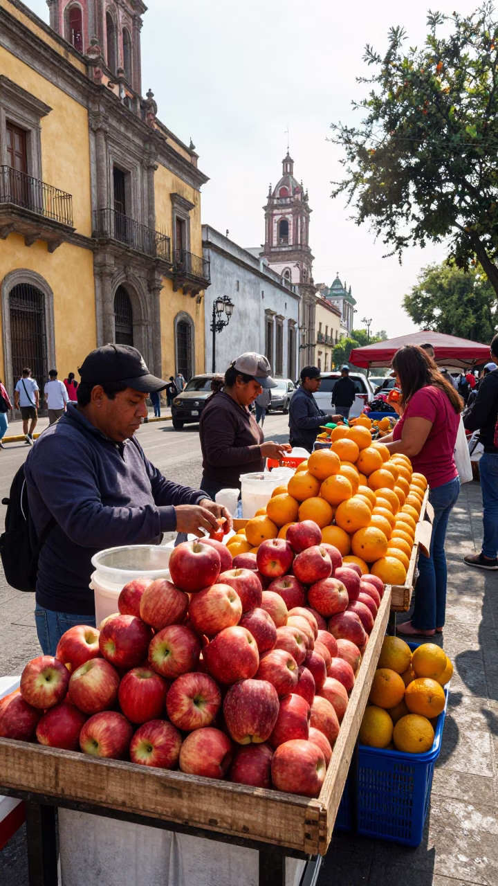 Street Stall in Mexico City at The Late Morning Light in in Mexico City, Mexico
