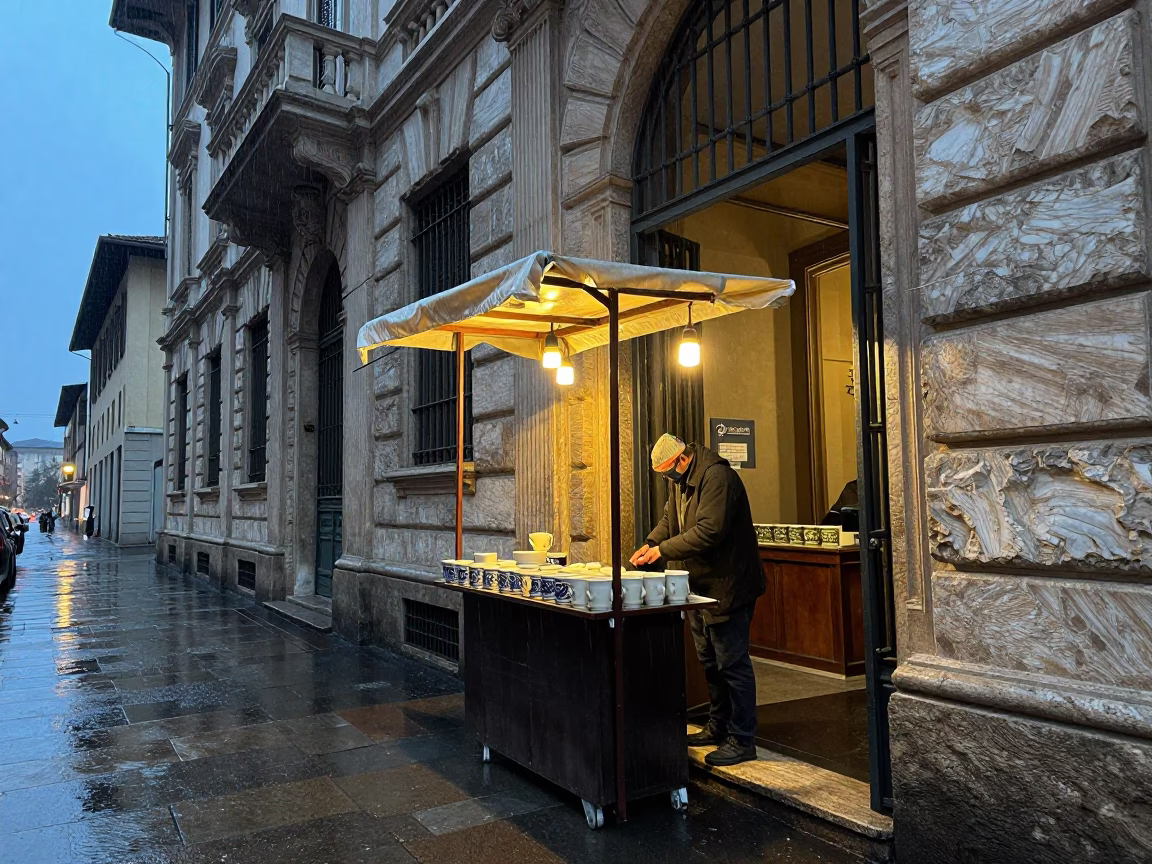 Street Stall in Milan in in Milan, Italy