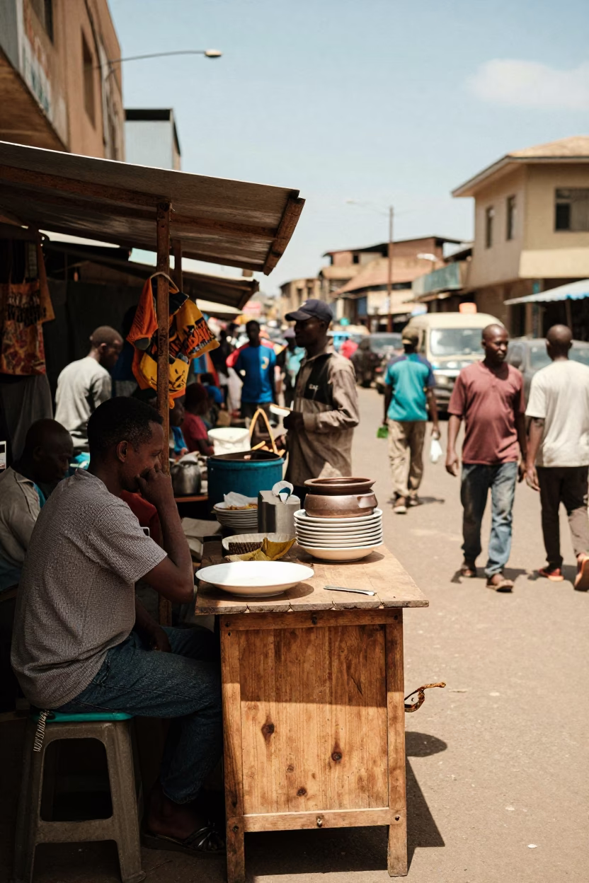 Street Stall in Nairobi at Midday Light in in Nairobi, Kenya