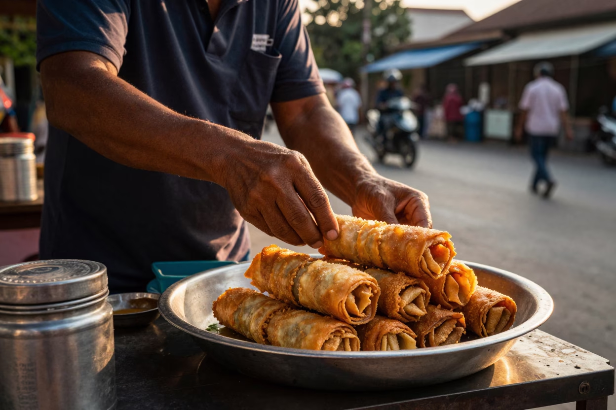 Street Stall in Phnom Penh at Golden Hour in in Phnom Penh, Cambodia