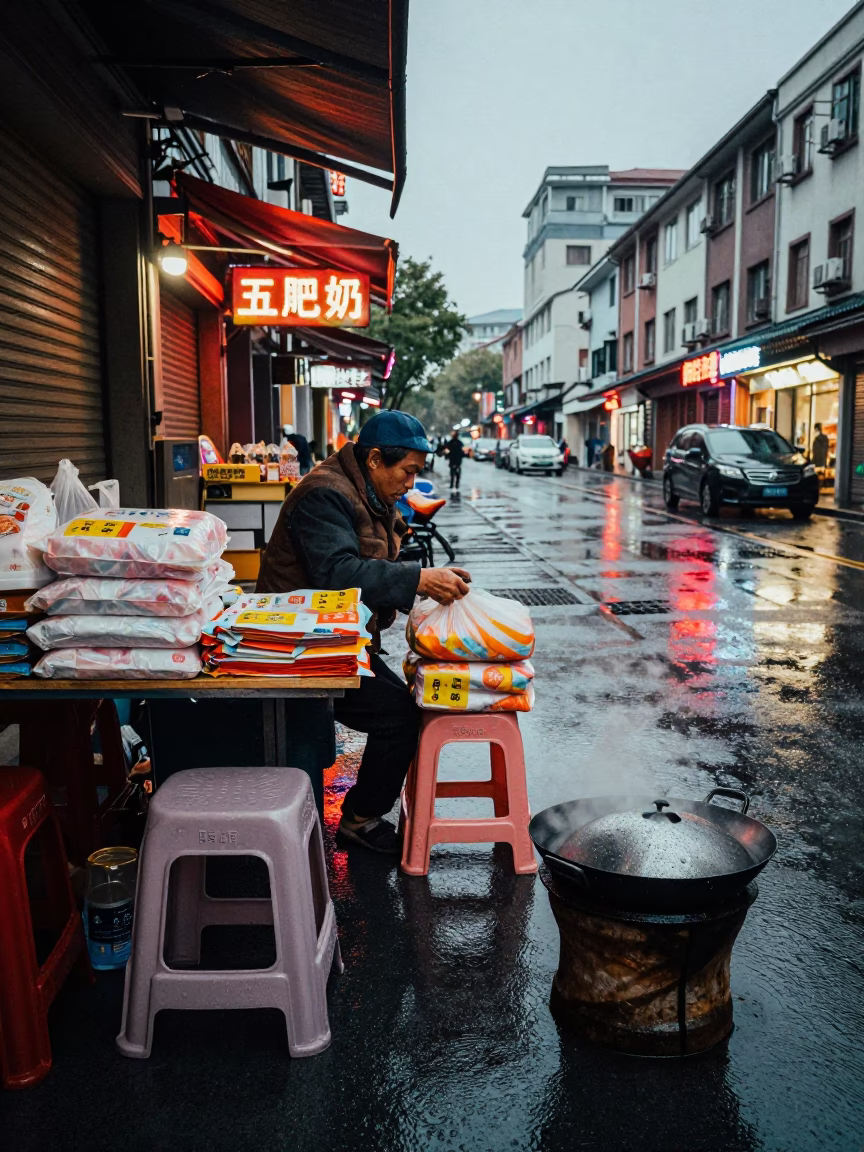 Street Stall in Shanghai in in Shanghai, China