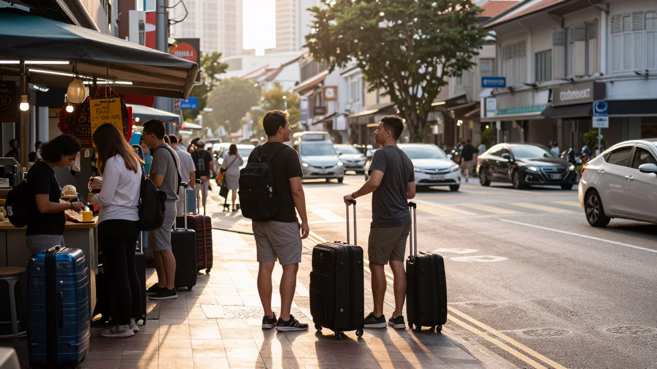 Street Stall just after sunrise in Singapore in in Singapore, Singapore