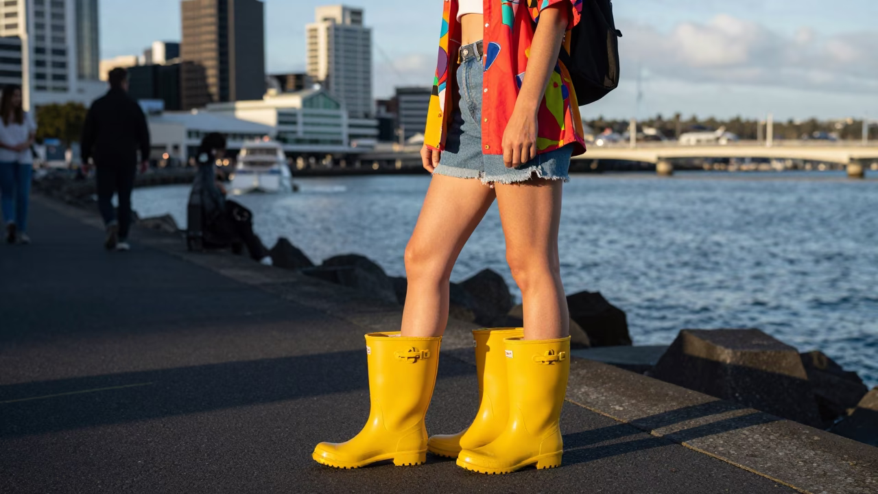 Street Style in Auckland at The Late Afternoon Light in in Auckland, New Zealand
