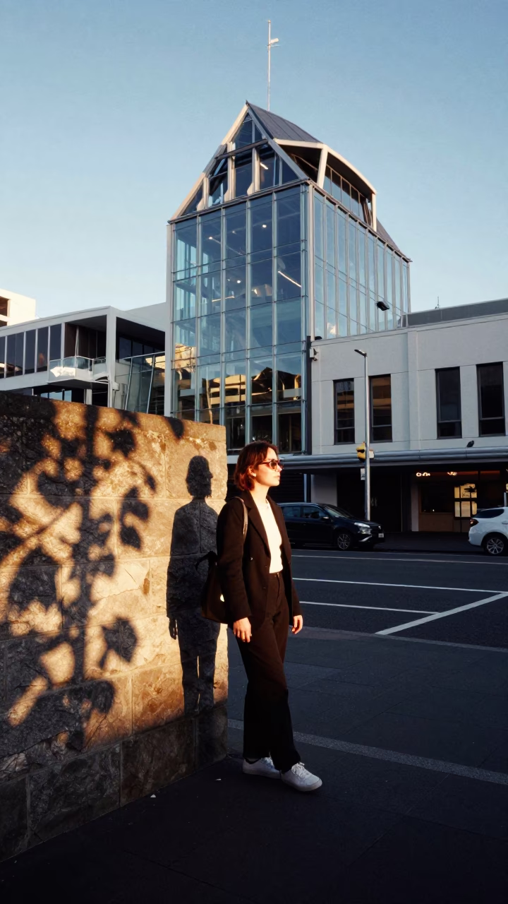 Street Style in Christchurch at The Early Evening Light in in Christchurch, New Zealand