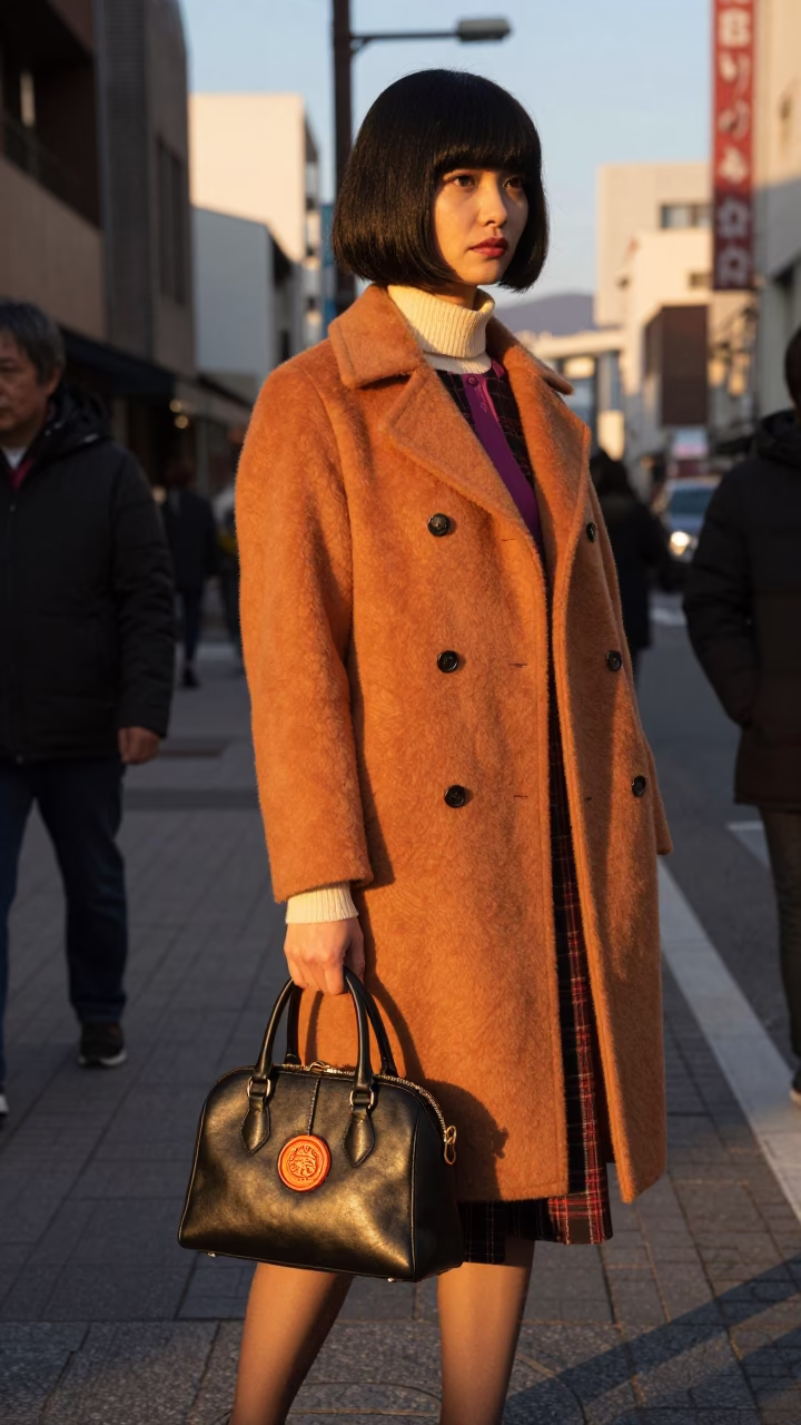 Street Style in Fukuoka at Golden Hour in in Fukuoka, Japan