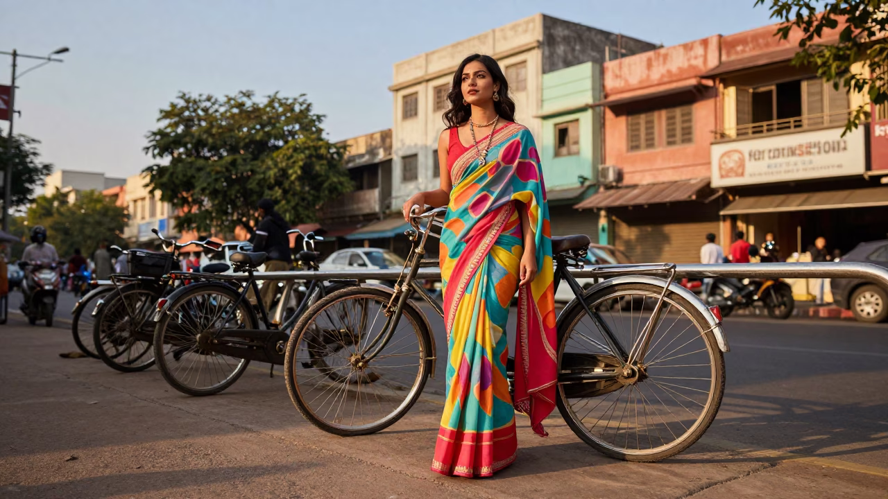 Street Style in Hyderabad at Clear Late-afternoon Light in in Hyderabad, India