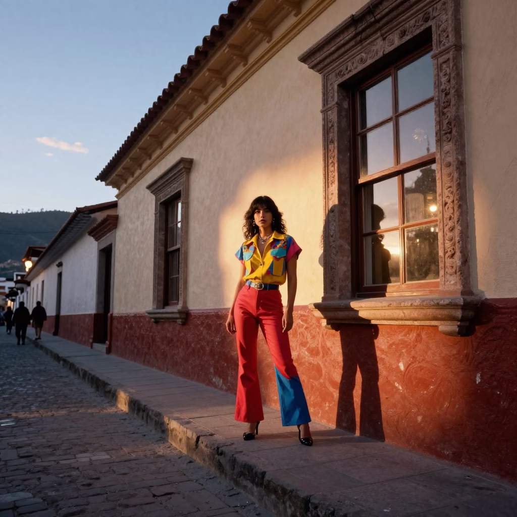 Street Style in La Paz at The Early Evening Light in in La Paz, Bolivia
