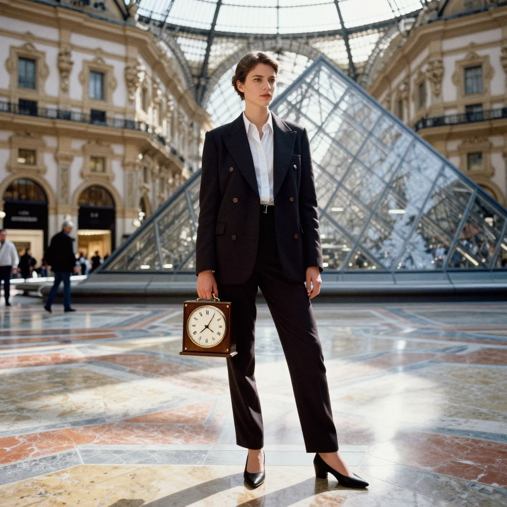 Street Style in Milan at Midday Light in in Milan, Italy