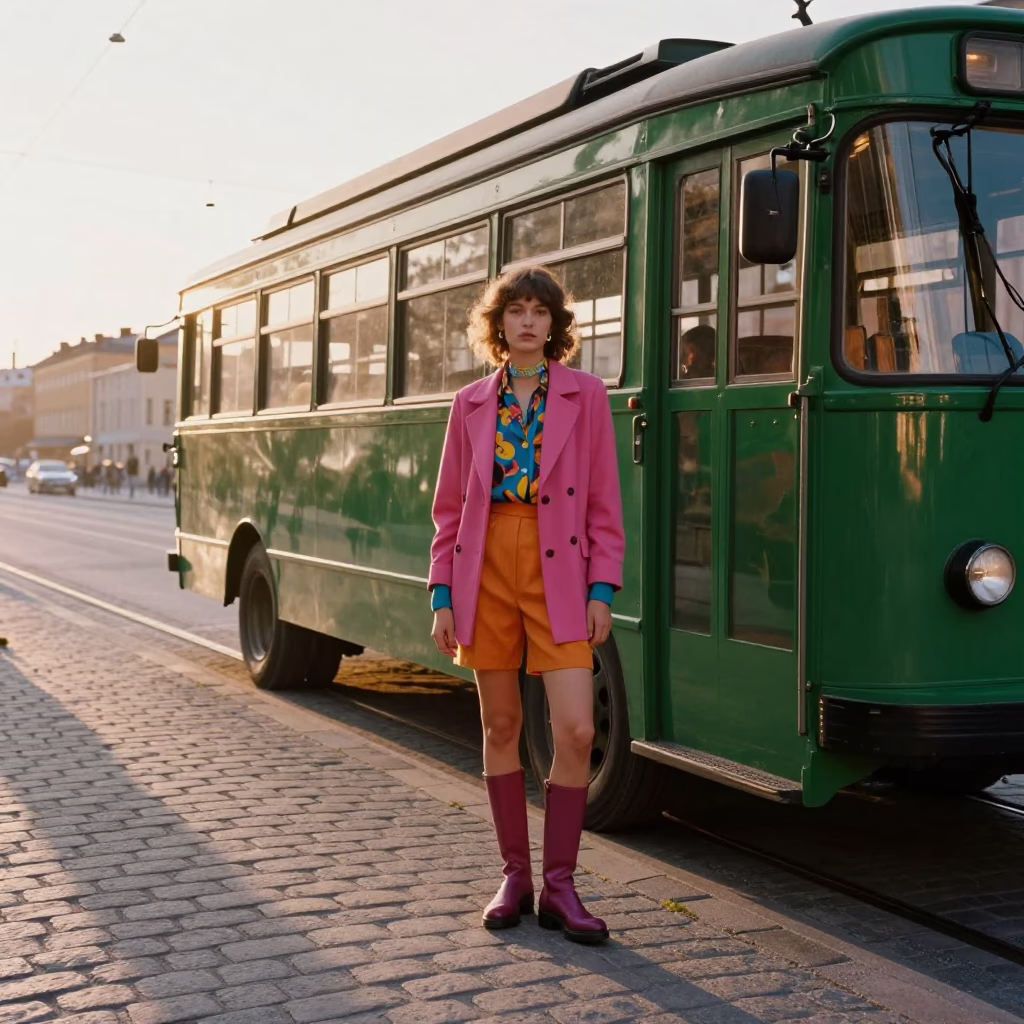 Street Style just after sunrise in Stockholm in in Stockholm, Sweden