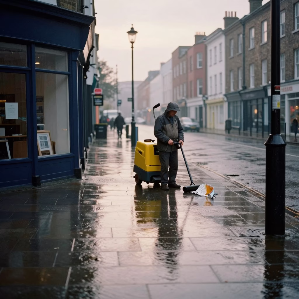 Street Sweeper in Bristol in in Bristol, United Kingdom