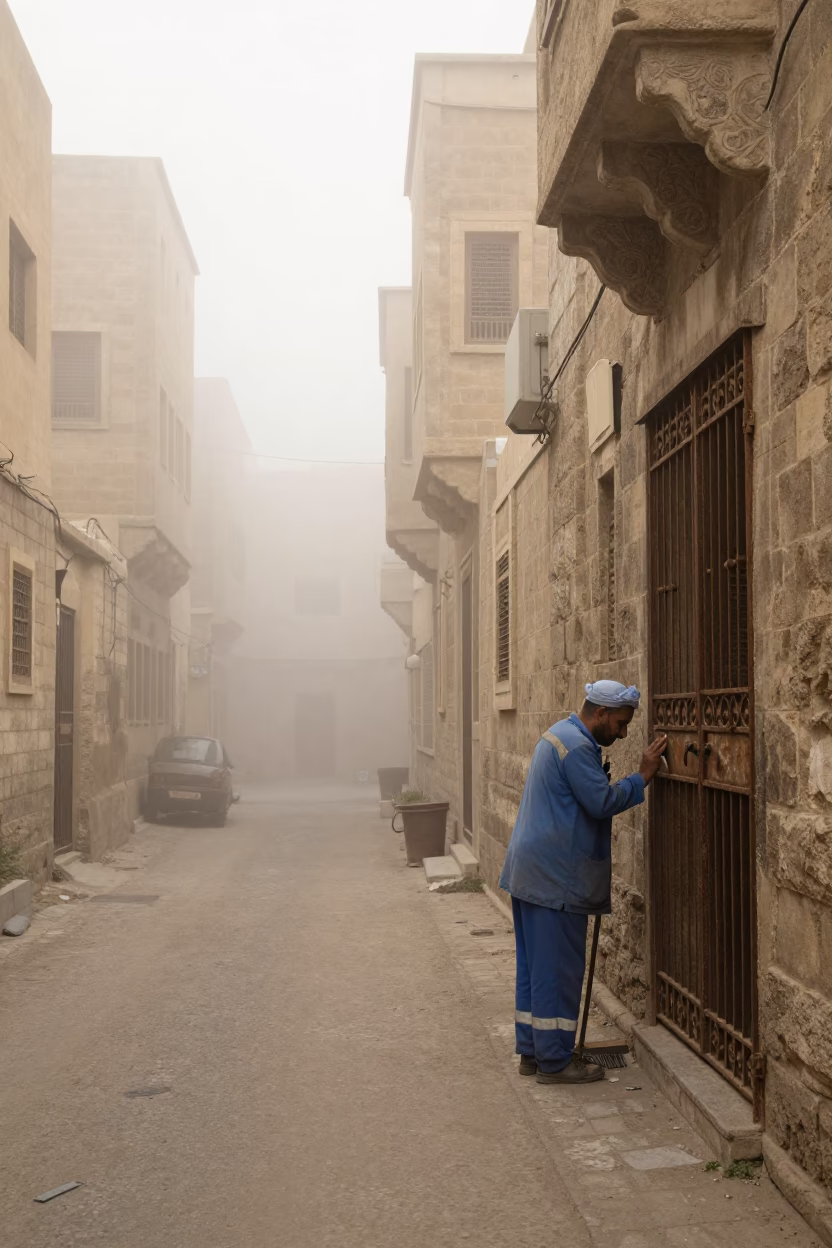 Street Sweeper in Cairo in in Cairo, Egypt