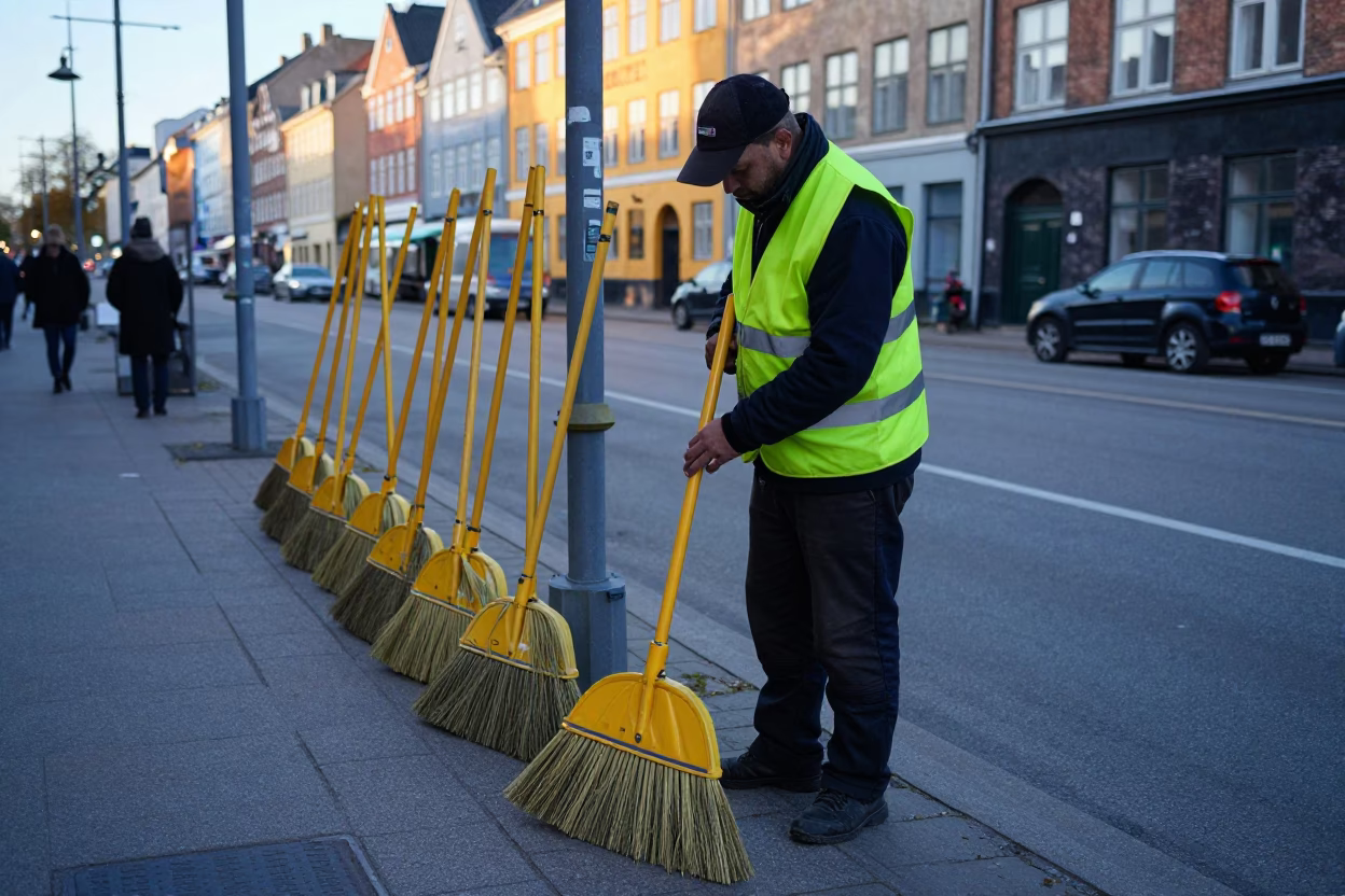 Street Sweeper in Copenhagen in in Copenhagen, Denmark