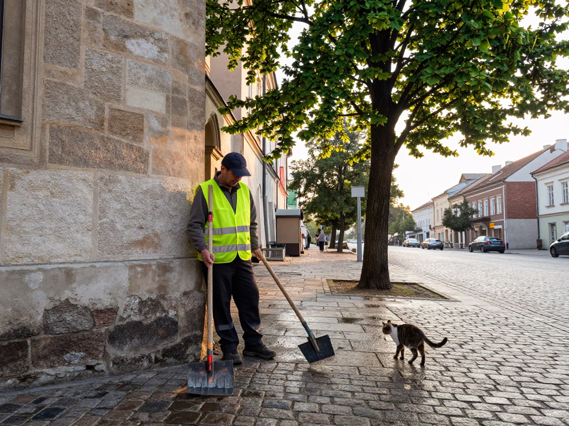 Street Sweeper in Krakow in in Krakow, Poland