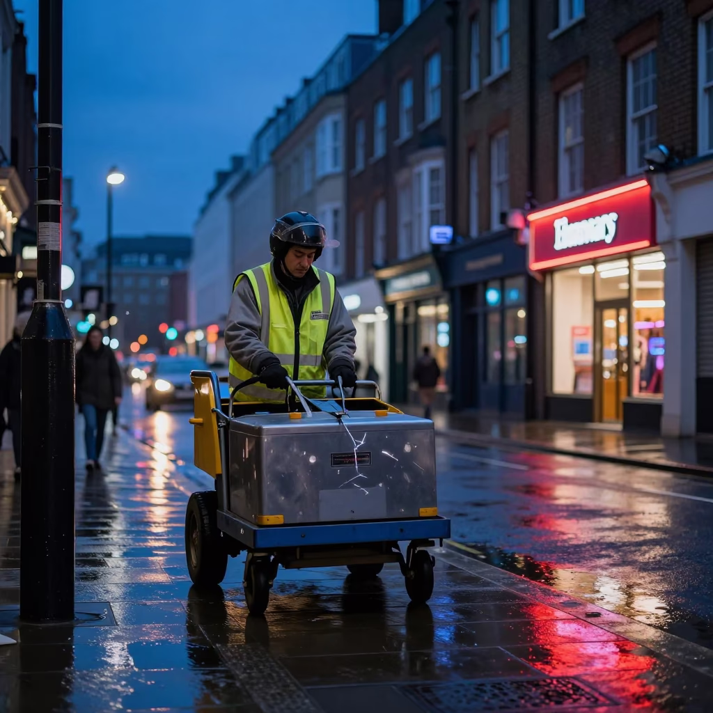Street Sweeper in London in in London, United Kingdom