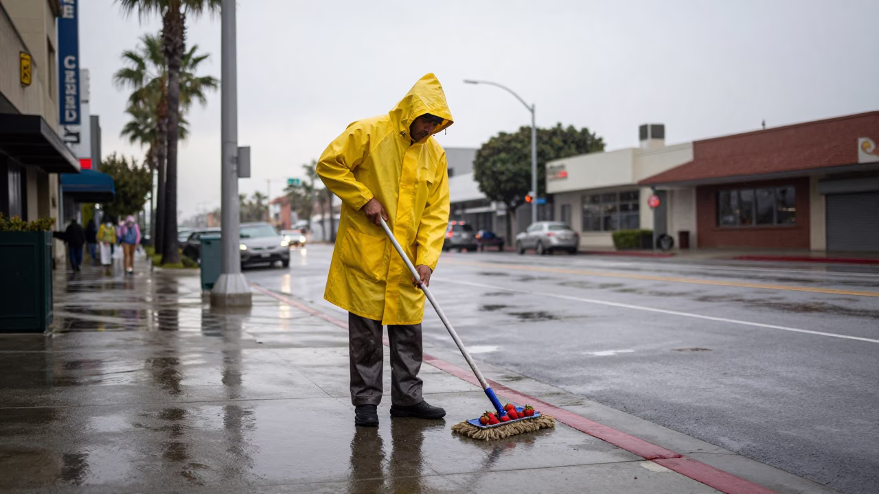 Street Sweeper in Los Angeles in in Los Angeles, California, United States