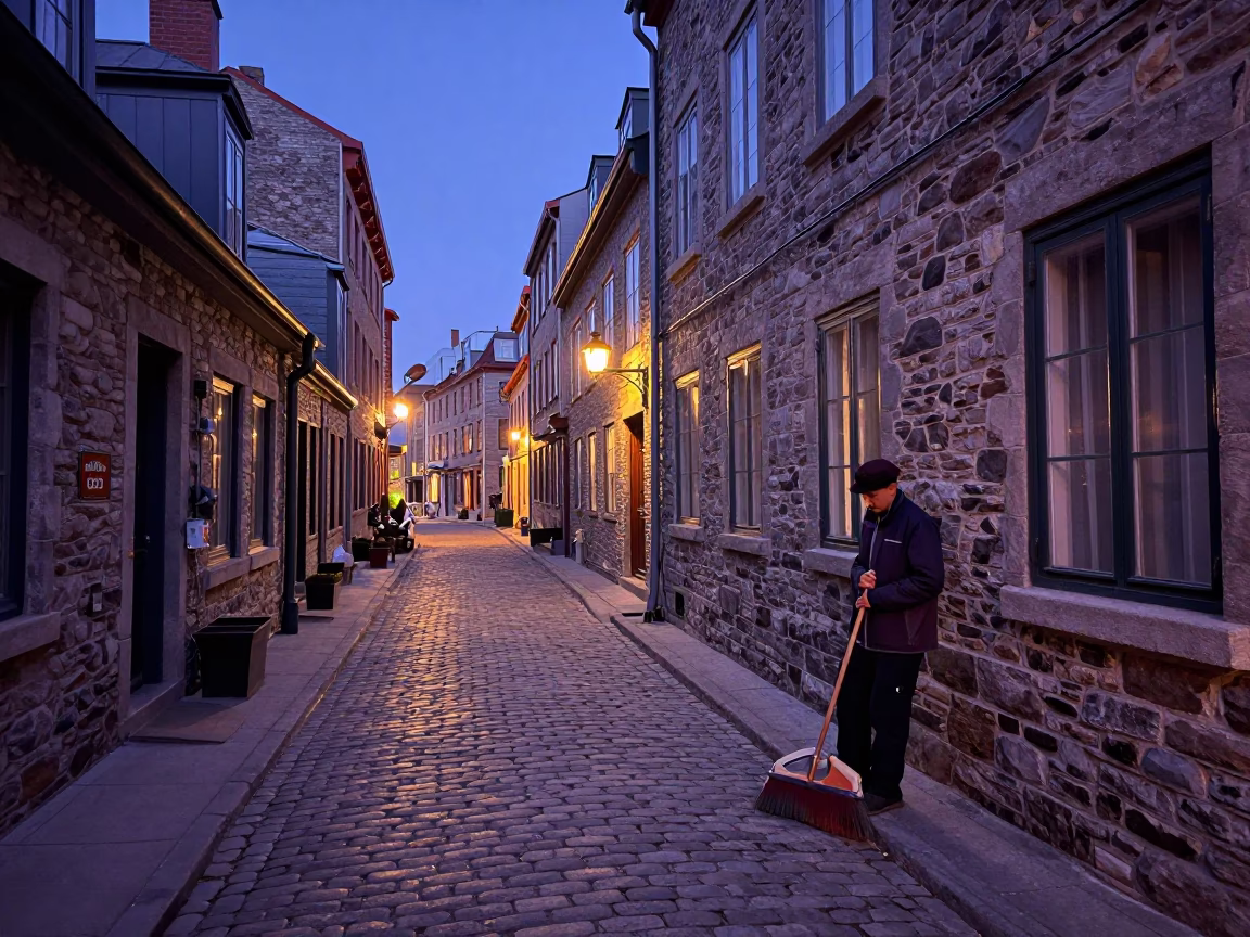 Street Sweeper in Quebec City in in Quebec City, Quebec, Canada