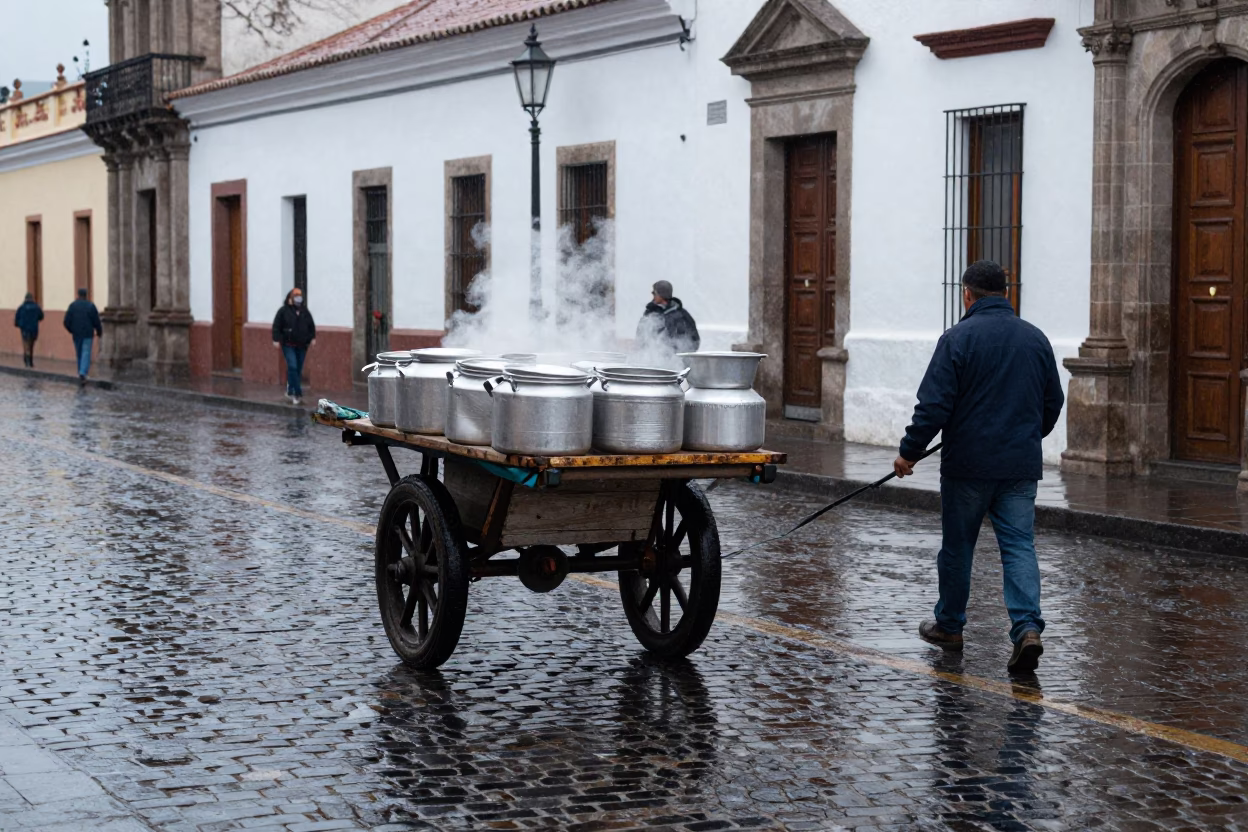 Street Sweeper in Quito in in Quito, Ecuador