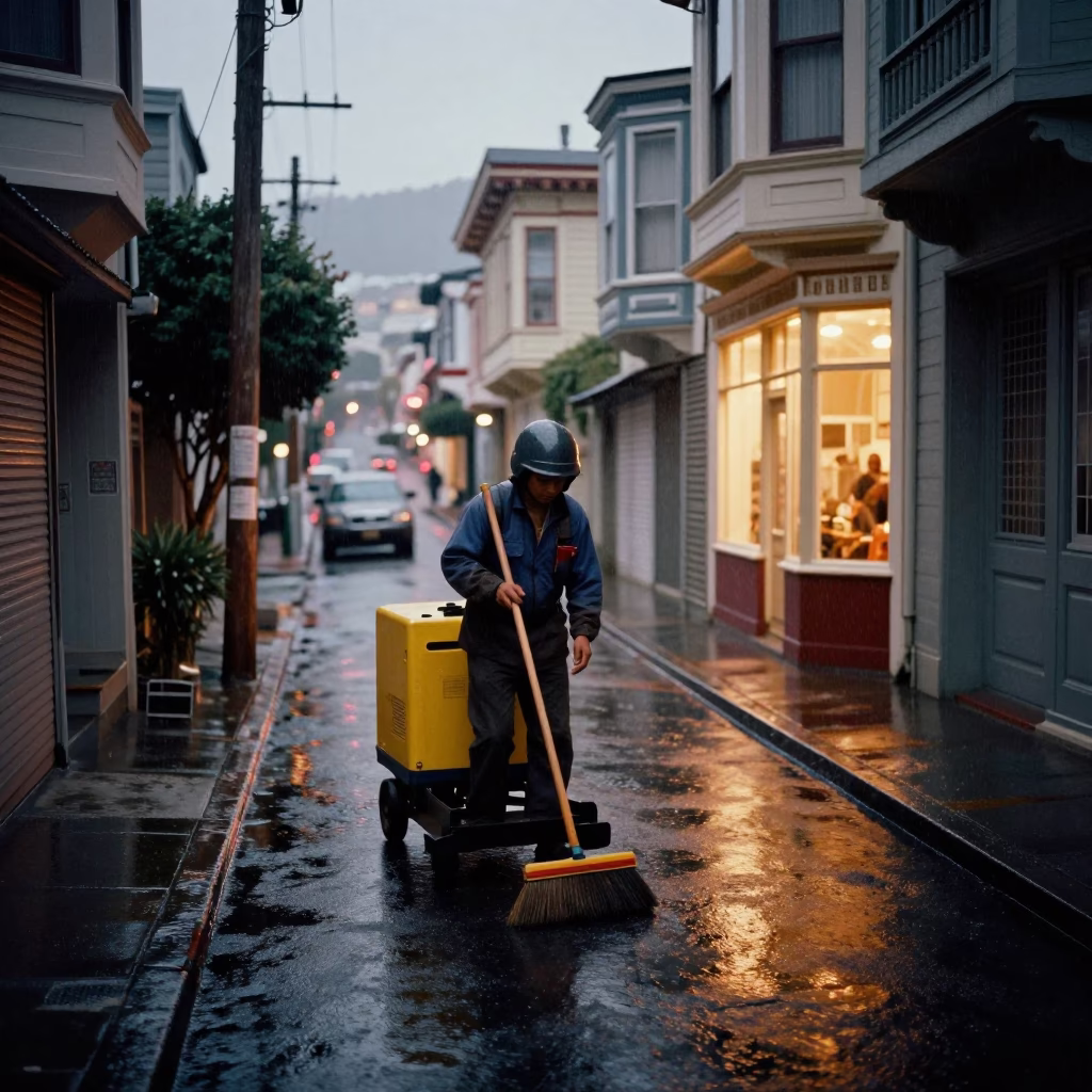 Street Sweeper in San Francisco in in San Francisco, California, United States