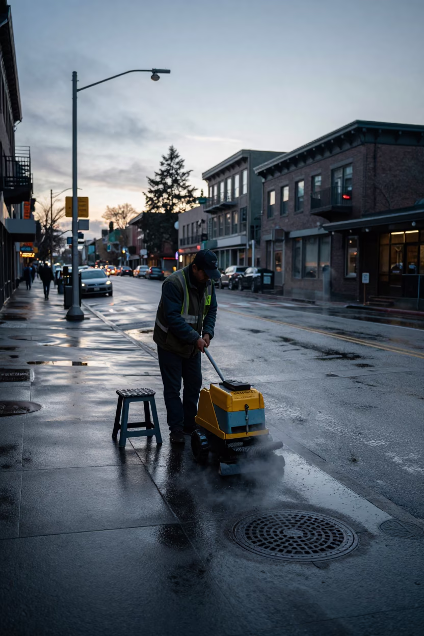 Street Sweeper in Seattle in in Seattle, Washington, United States