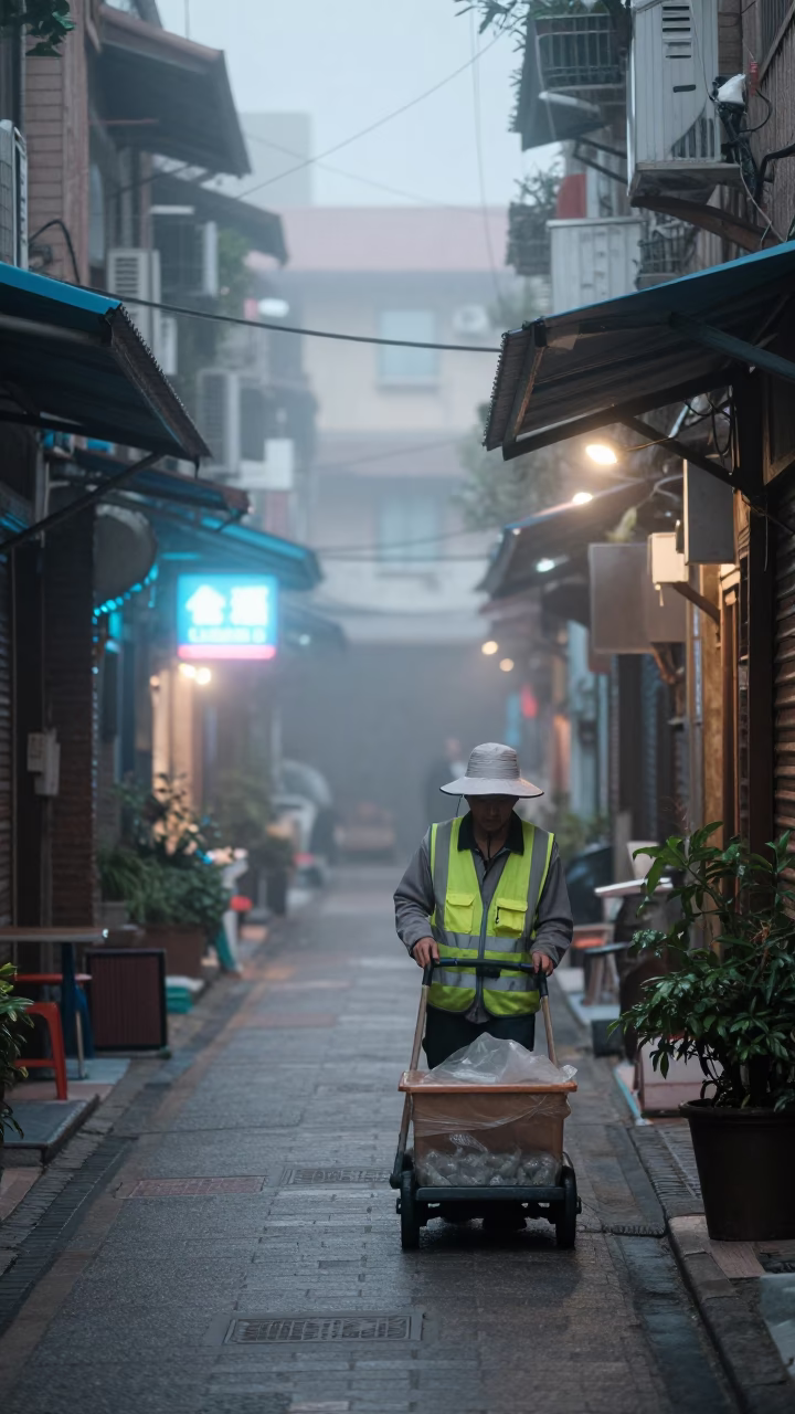 Street Sweeper in Taipei in in Taipei, Taiwan