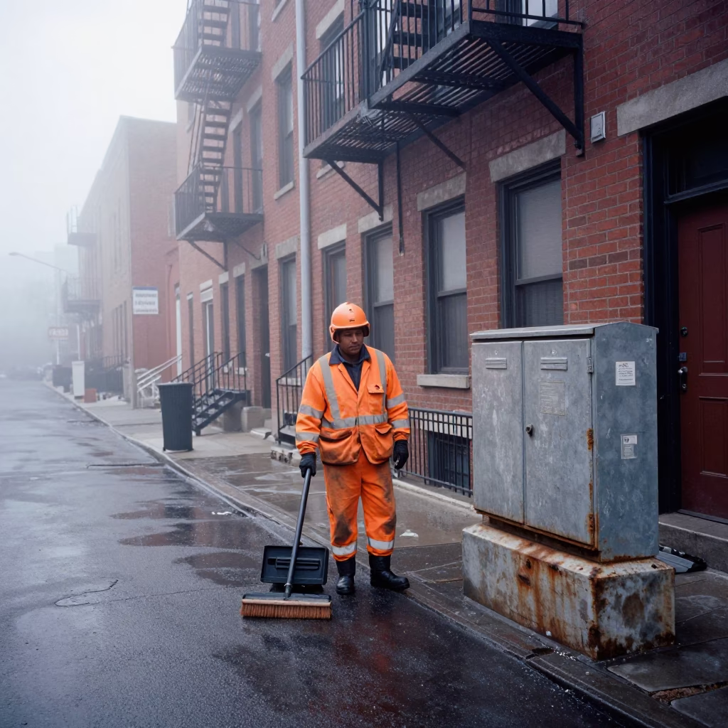 Street Sweeper in Toronto in in Toronto, Ontario, Canada