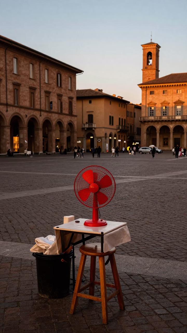 Street Vendor at Honeyed Evening Light in Bologna in in Bologna, Italy