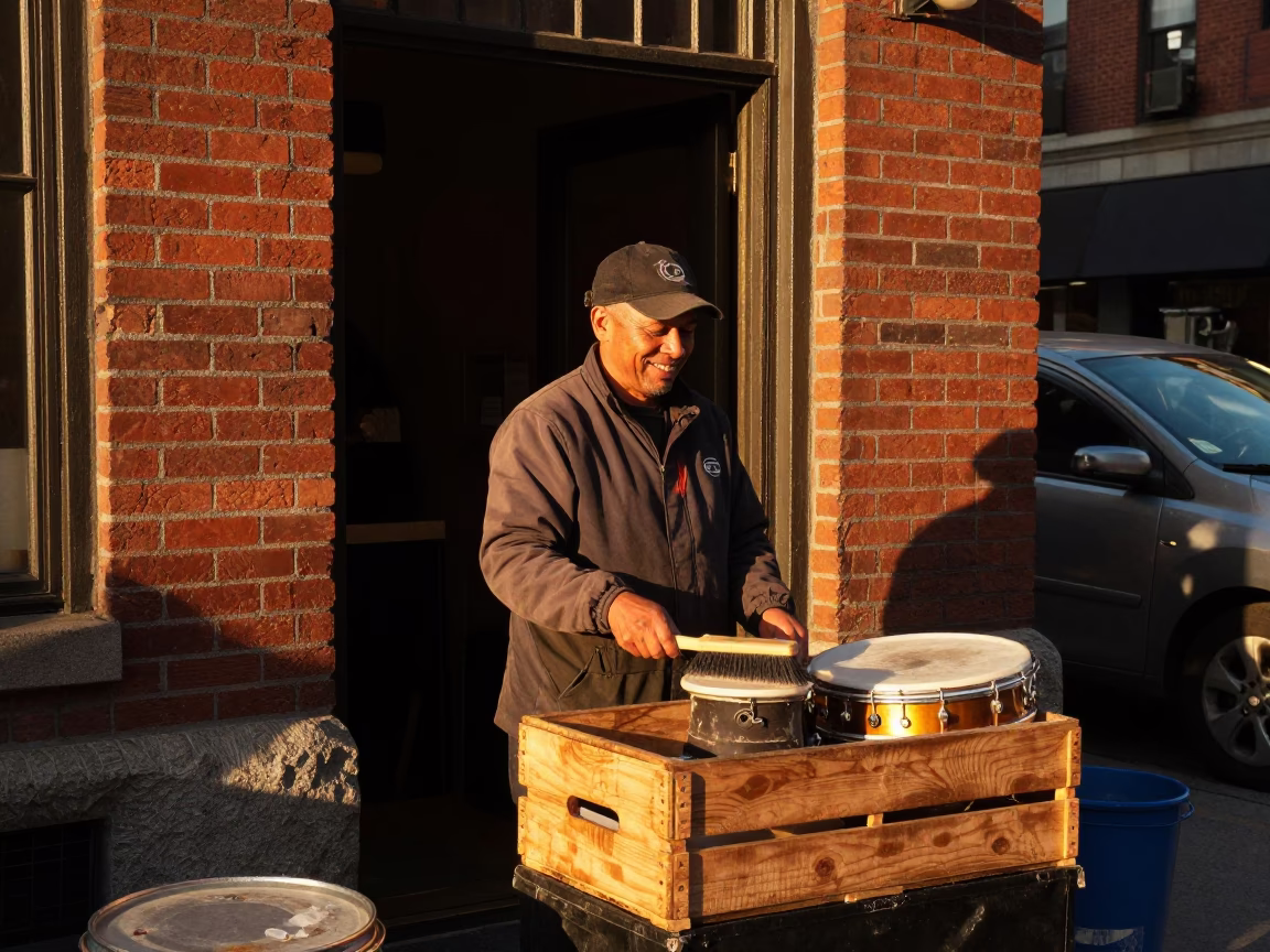 Street Vendor at Honeyed Evening Light in New York in in New York, New York, United States