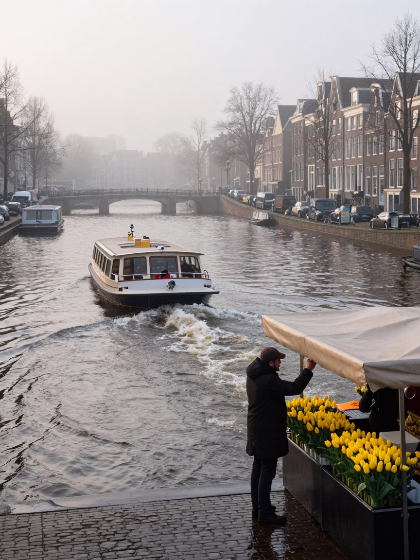Street Vendor in Amsterdam in in Amsterdam, Netherlands
