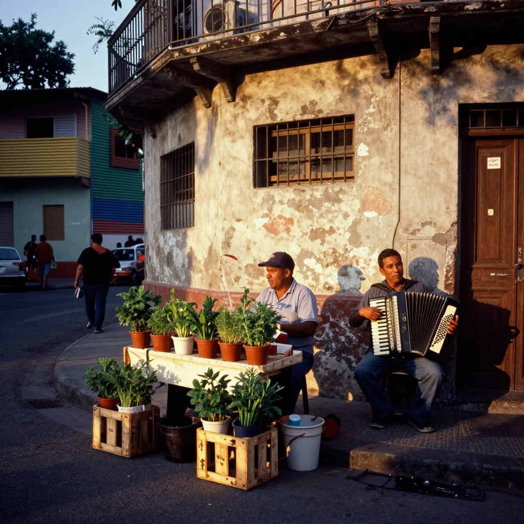Street Vendor in Buenos Aires at First Light Of Dawn in in Buenos Aires, Argentina