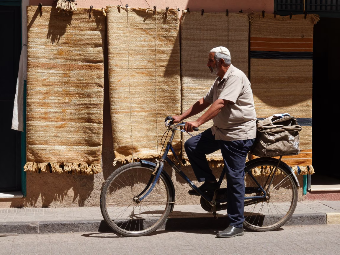 Street Vendor in Casablanca at Flat Noon Light in in Casablanca, Morocco