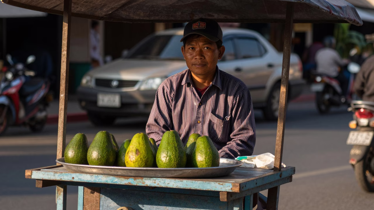 Street Vendor in Chiang Mai at The Early Afternoon Light in in Chiang Mai, Thailand
