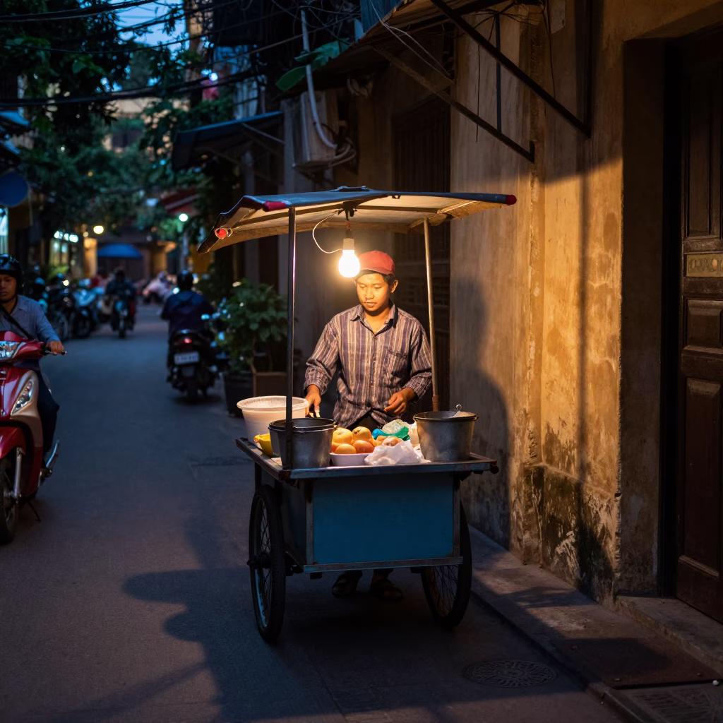Street Vendor in Hanoi in in Hanoi, Vietnam