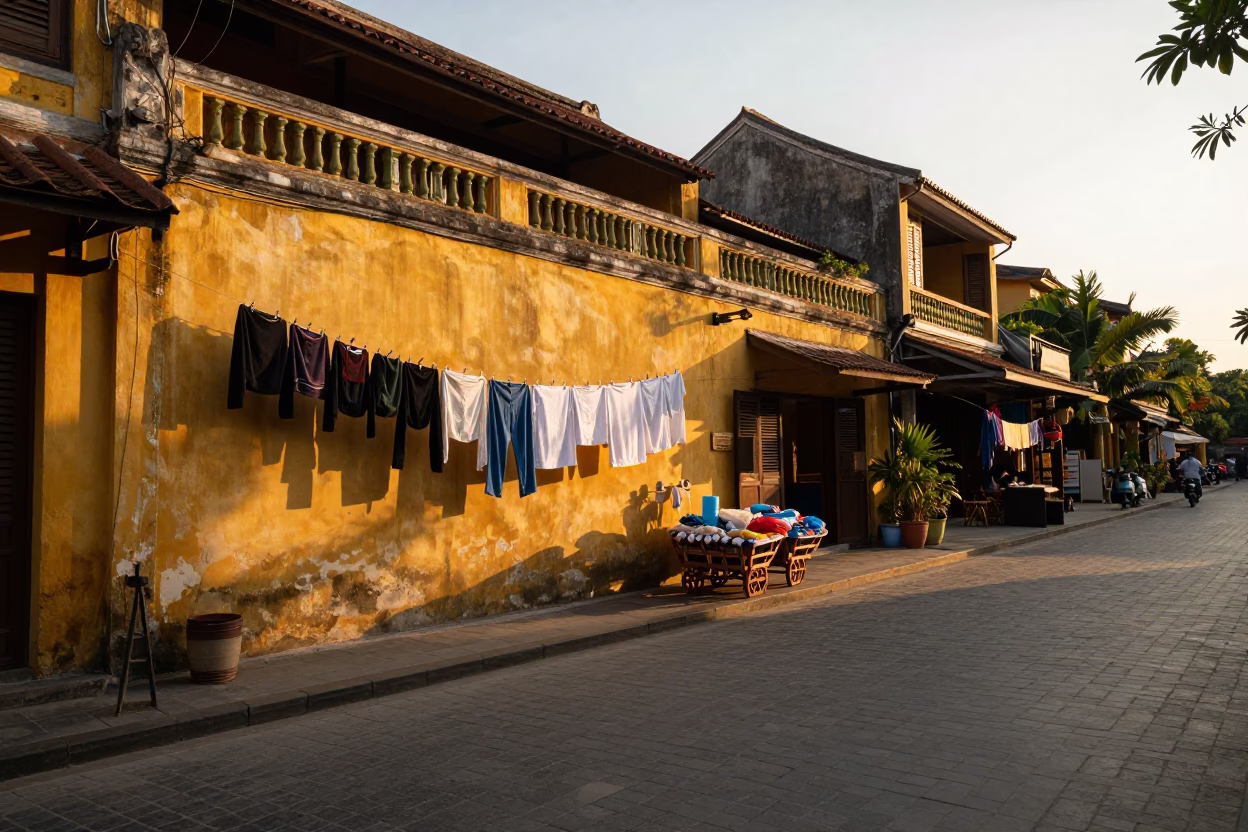 Street Vendor in Hoi An at Golden Hour in in Hoi An, Vietnam