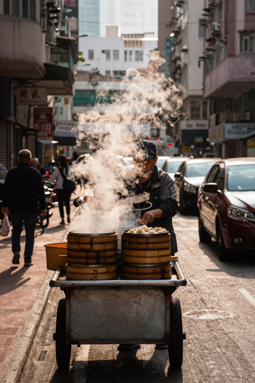 Street Vendor in Hong Kong in in Hong Kong, Hong Kong