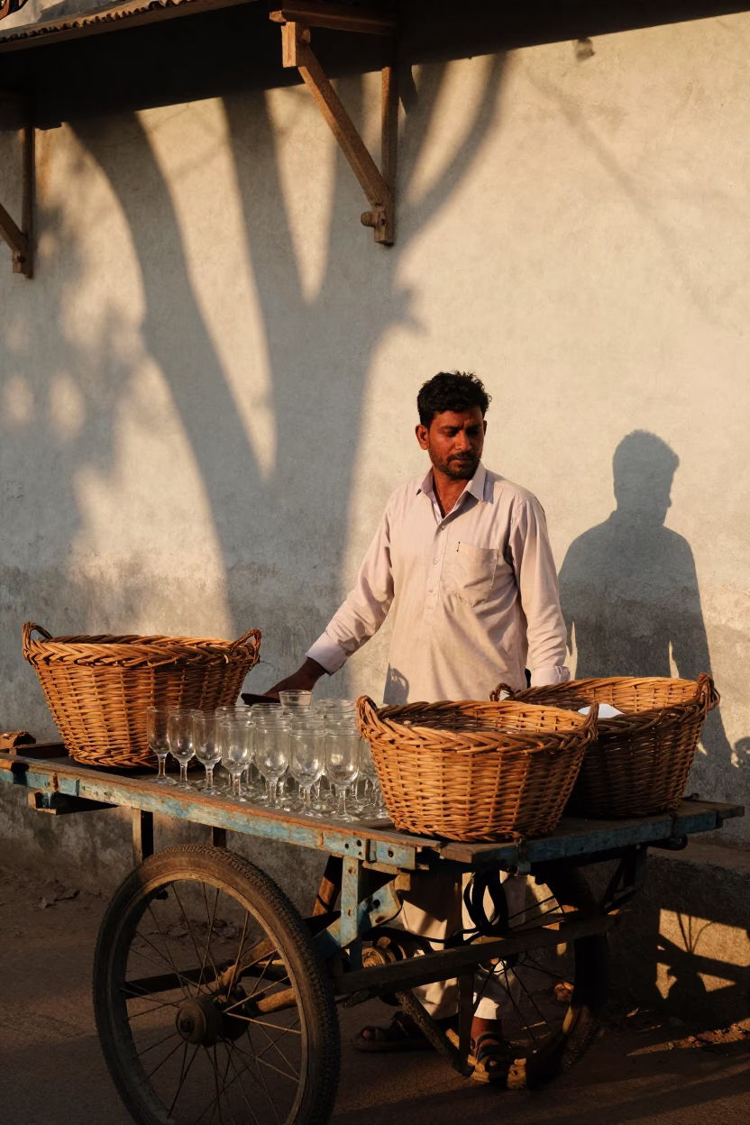 Street Vendor in Hyderabad at Golden Hour in in Hyderabad, India