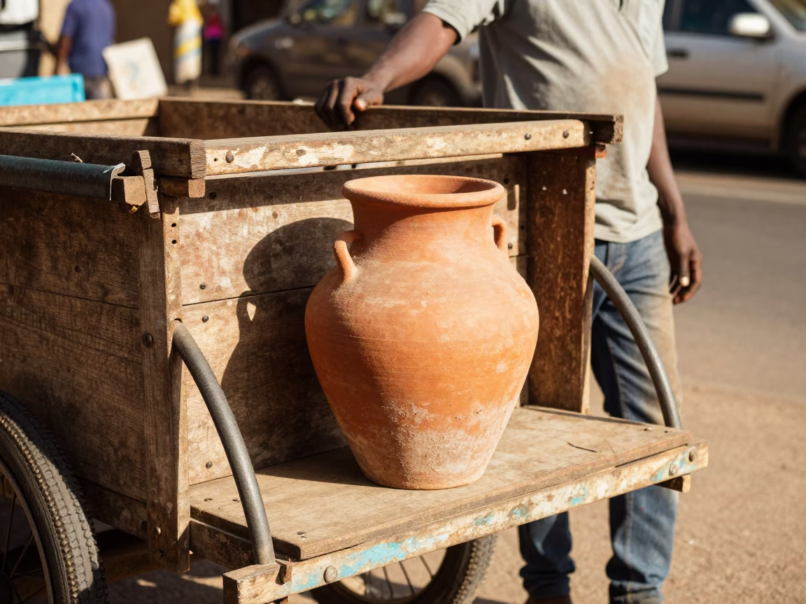 Street Vendor in Johannesburg at Late Morning Light in in Johannesburg, South Africa