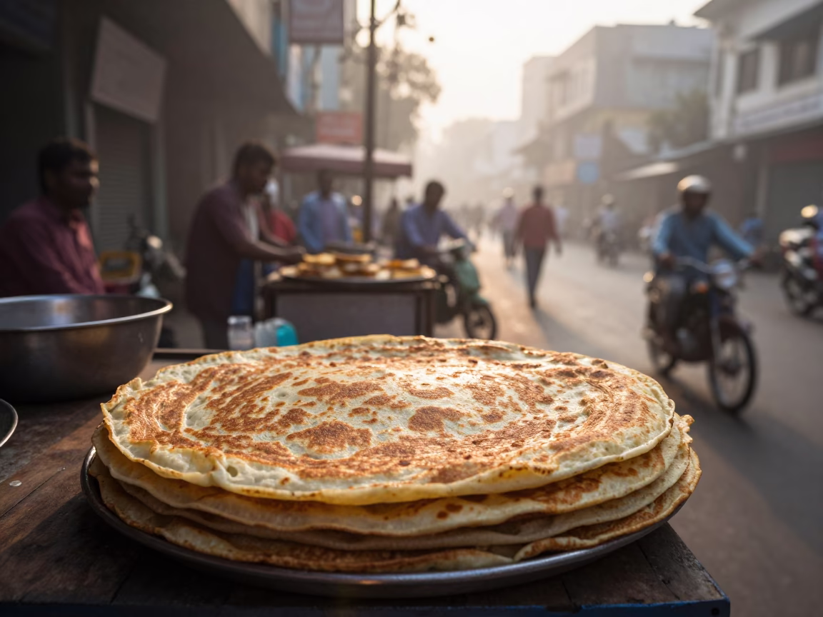 Street Vendor in Kolkata at First Light Of Dawn in in Kolkata, India