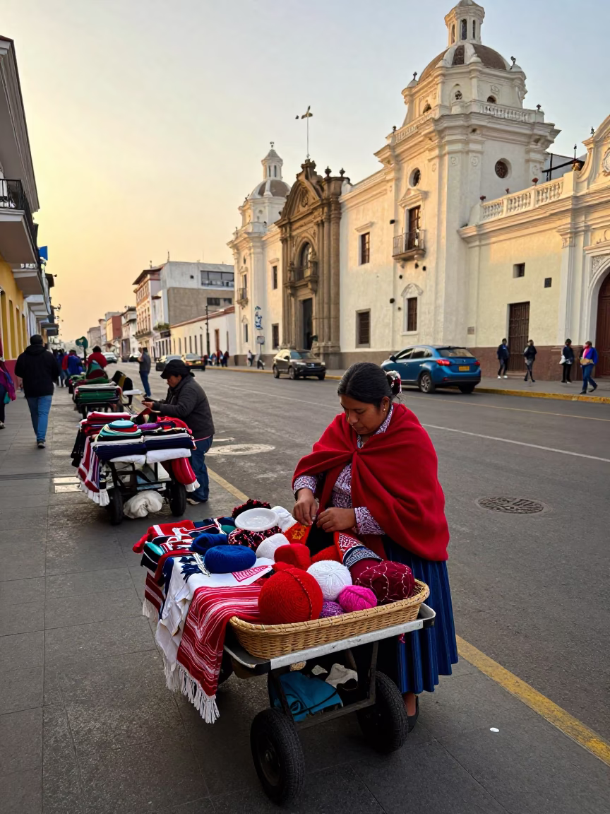 Street Vendor in Lima in in Lima, Peru